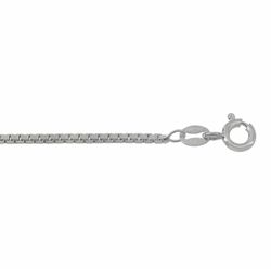 Rhodium plated Box Chain - 1.2 mm - Sterling Silver